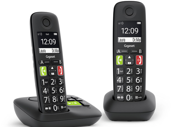 - Großtasten-Telefon mit Anrufbeantworter, in Farbe SCHWARZ, in Ausführung Großtasten-Telefon mit zusätzlichem Mobilteil