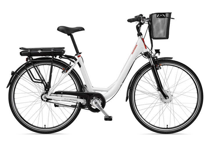 Akku-Zweiräder - City-E-Bike mit Komfort-Ausstattung von Telefunken, in Farbe WEISS Ansicht 1