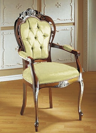 Stühle & Sitzbänke - Elegante Esszimmer-Stühle oder Sessel, in Farbe BEIGE/NUSSBAUM, in Ausführung Sessel Ansicht 1