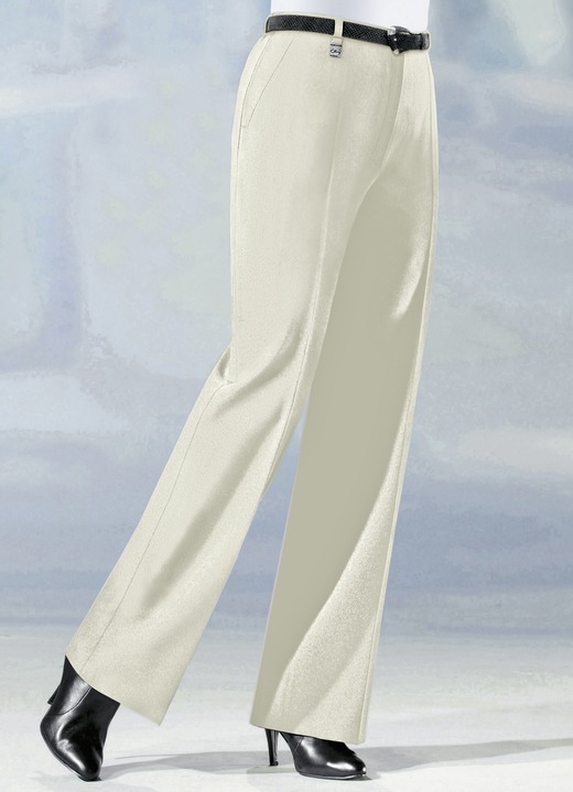 Hosen - Hose in angesagter Marlene-Form, in Größe 019 bis 096, in Farbe HELLBEIGE