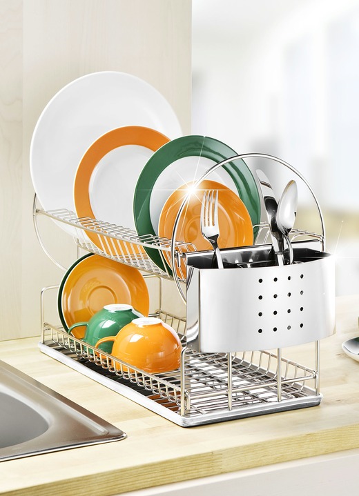 Küchenhelfer - Geschirrabtropfkorb aus Edelstahl, in Farbe EDELSTAHL