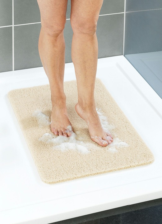Badhilfen - Wellness Fußmatte: Füße waschen – ohne Bücken, in Farbe BEIGE, in Ausführung Maße:ca. 40x60 cm Ansicht 1
