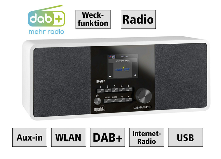 Nostalgiegeräte - Imperial Dabman i200 Digital-Radio, in Farbe WEISS Ansicht 1