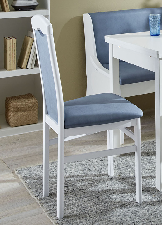 Stühle & Sitzbänke - Zeitlose Esszimmermöbel, in Farbe WEISS-BLAU, in Ausführung 2er-Set Stühle Ansicht 1