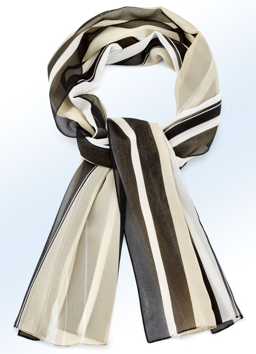 Schals - Schal mit ansprechendem Streifendessin, in Farbe SCHWARZ-BUNT Ansicht 1