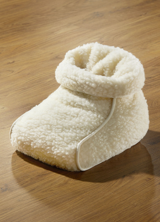 Wärme & Entspannung - Licardo Fußwärmer aus reiner Schurwolle, in Farbe NATUR