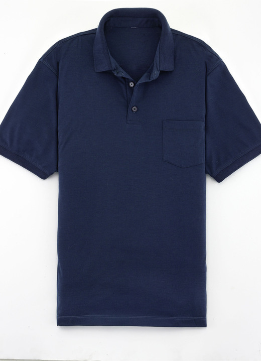 Shirts - Poloshirt in 4 Farben, in Größe 046 bis 062, in Farbe MARINE Ansicht 1