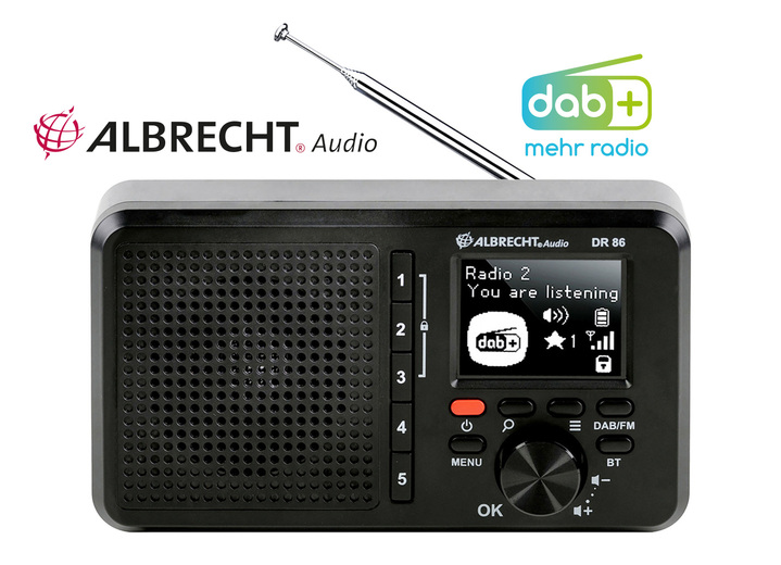 - Albrecht Digital-Radio DR 86 mit großen Tasten, in Farbe SCHWARZ Ansicht 1