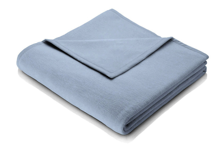 Decken - Hochwertige Schlafdecke mit Veloursband-Einfassung von Borbo, in Größe 185 (100x150 cm) bis 295 (220x240 cm), in Farbe BLAU Ansicht 1