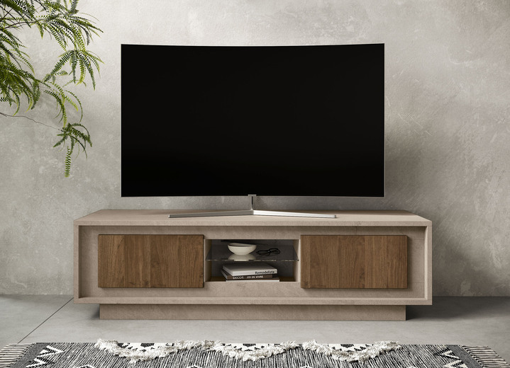TV- & Hifi-Möbel - Stilvolles TV-Lowboard, in Farbe KASCHMIR-NUSSBAUM Ansicht 1