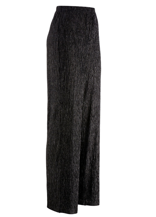 Hosen in Schlupfform - Edel schimmernde Hose, in Größe 018 bis 056, in Farbe SCHWARZ Ansicht 1