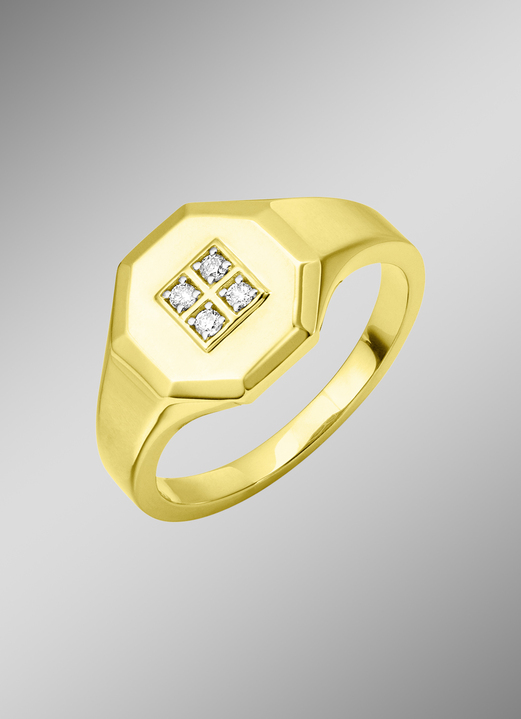 Ringe - Exquisiter Herrenring mit 4 Diamanten, in Größe 180 bis 240, in Farbe  Ansicht 1