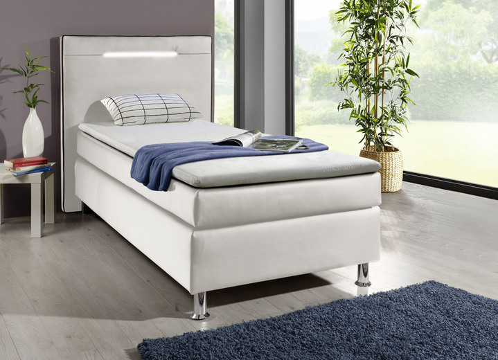 Boxspringbetten - Boxspringbett mit LED-Beleuchtung, in Farbe WEISS Ansicht 1