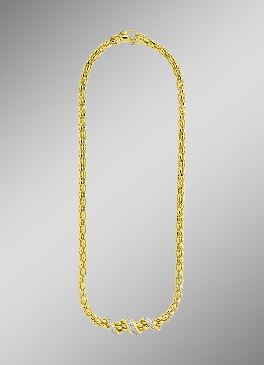 Halsketten - Vergoldete Halskette mit Zirkonia, in Farbe  Ansicht 1