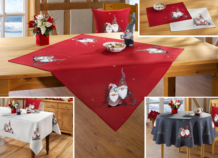 Tischdecken - Tisch- und Raumdekoration, in Größe 130 (Deckchen, 35x 50 cm) bis 404 (Kissenbezug, 40x 40 cm), in Farbe WEISS Ansicht 1