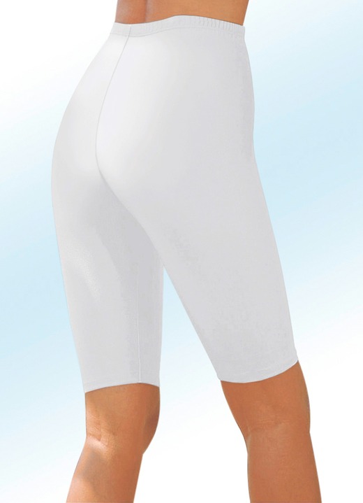 Freizeithosen - Radlerhose mit Glanz-Effekt in 6 Farben Freizeithosen - Radlerhose mit Glanz-Effekt in 6 Farben, in Größe 034 bis 050, in Farbe WEISS