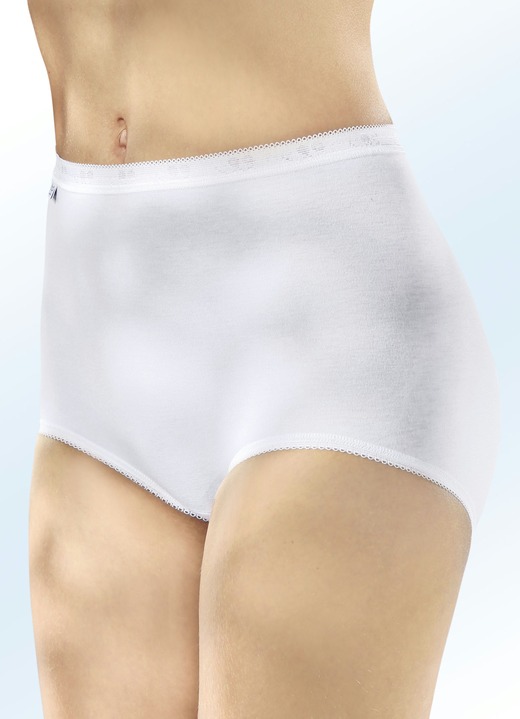 Damenmode - Sloggi Zweierpack Maxi-Slips, in Größe 038 bis 054, in Farbe WEISS Ansicht 1