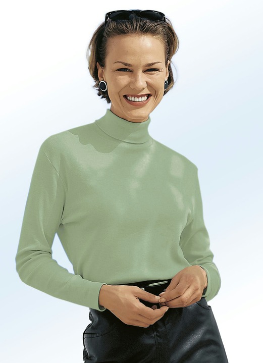 Langarm - Rolli in 16 Farben Ansicht 4 Langarm - Rolli in 16 Farben, in Größe 034 bis 052, in Farbe HELLBLAU Ansicht 4