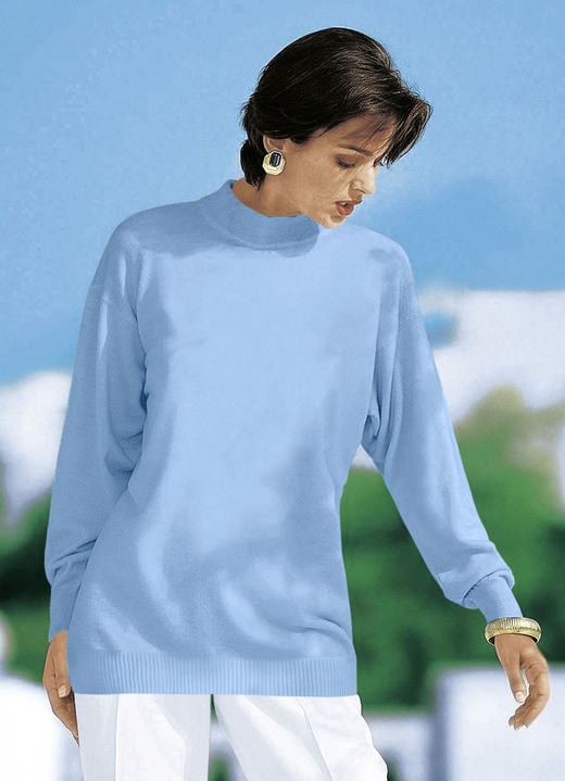 Langarm - Pullover in Feinstrick mit Schurwolle, in Größe 036 bis 050, in Farbe MINT Ansicht 5