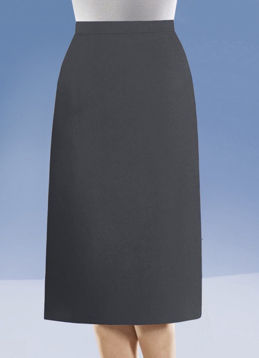 Uni - Rock mit Diorfalte in 6 Farben, in Größe 038 bis 056, in Farbe M´GRAU MELIERT Ansicht 5