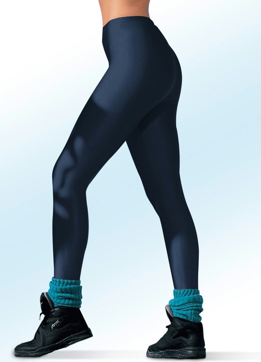 Freizeithosen - Leggings mit Glanz-Effekt in 4 Farben, in Größe 034 bis 050, in Farbe SCHWARZ Ansicht 4