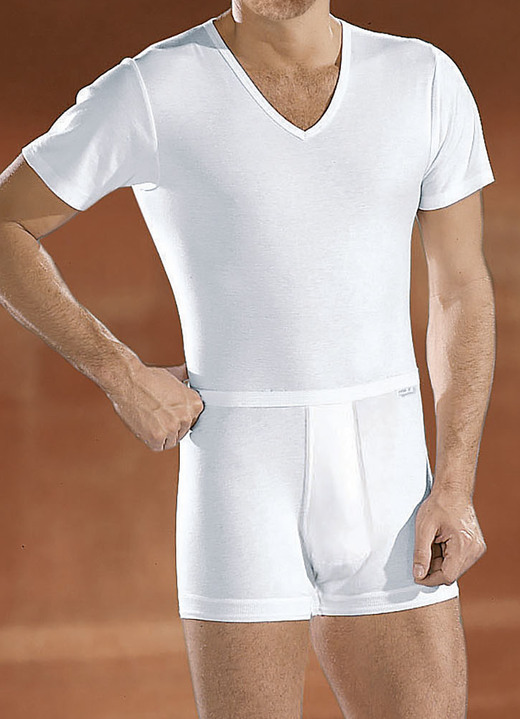 Slips & Unterhosen - Mey Noblesse Zweierpack Unterhosen aus Feinripp mit Eingriff, weiß, in Größe 005 bis 009, in Farbe WEISS Ansicht 2