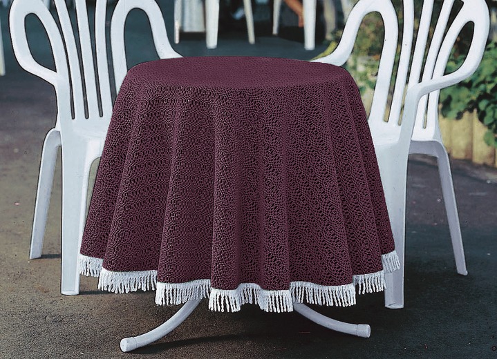 Tischdecken - Wind- und wetterfeste Gartentischdecke mit Fransenabschluss, in Größe 110 (Tischdecke, 110x140 cm) bis 190 (Tischdecke oval, 140x190 cm), in Farbe BLAU Ansicht 6