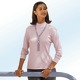 Langarm - Shirt mit Stehkragen – Farbe ROSÉ Langarm - Shirt mit Stehkragen, in Größe 034 bis 052, in Farbe ECRU
