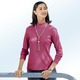Langarm - Shirt mit Stehkragen – Farbe BROMBEERE Langarm - Shirt mit Stehkragen, in Größe 034 bis 052, in Farbe ECRU
