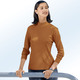 Langarm - Shirt mit Stehkragen – Farbe COGNAC Langarm - Shirt mit Stehkragen, in Größe 034 bis 052, in Farbe ECRU