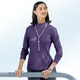 Langarm - Shirt mit Stehkragen – Farbe LILA Langarm - Shirt mit Stehkragen, in Größe 034 bis 052, in Farbe ECRU