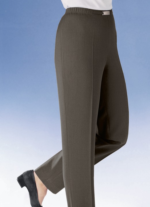 Hosen in Schlupfform - Hose mit Metallzier am Bund in 8 Farben, in Größe 018 bis 275, in Farbe SCHWARZ Ansicht 4