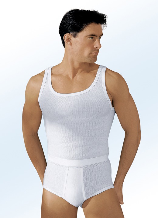 Slips & Unterhosen - Hermko Dreierpack Slips aus Doppelripp, in Größe 005 bis 012, in Farbe WEISS Ansicht 2