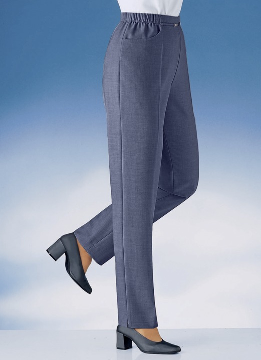 Damenmode - Hose in Schlupfform in 10 Farben Damenmode - Hose in Schlupfform in 10 Farben, in Größe 019 bis 235, in Farbe RAUCHBLAU MEL.