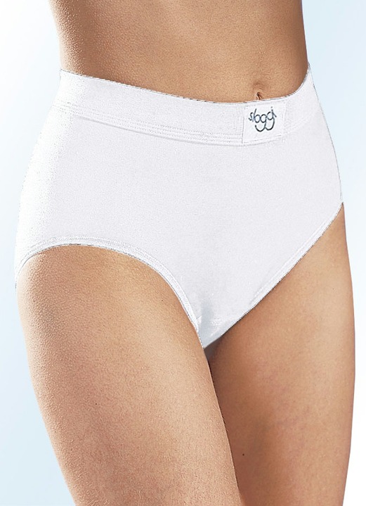 Slips - sloggi Double Comfort Zwierpack Maxi-Slips mit BIO-Baumwolle, in Größe 038 bis 050, in Farbe WEISS Ansicht 1