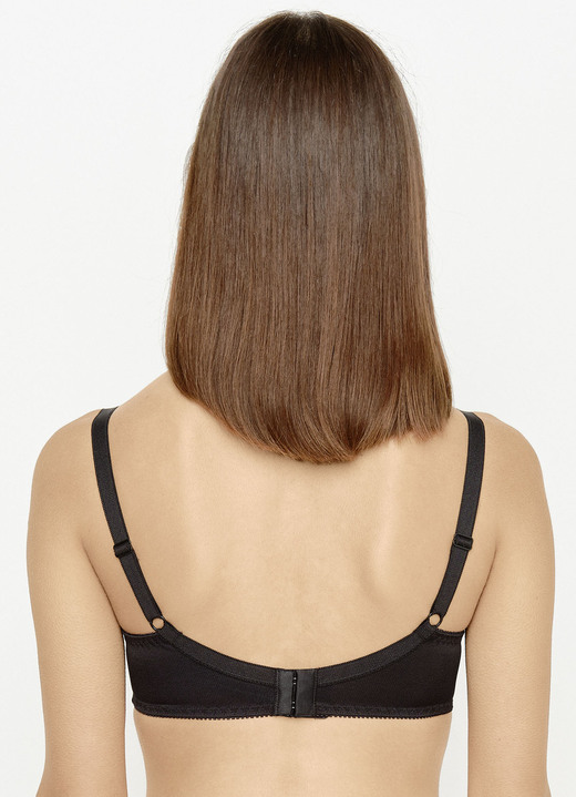 Bügel-BH - Susa Dirndl-BH mit Außenträgern, in Größe 070 bis 095, in Cup B, in Farbe SCHWARZ Ansicht 2