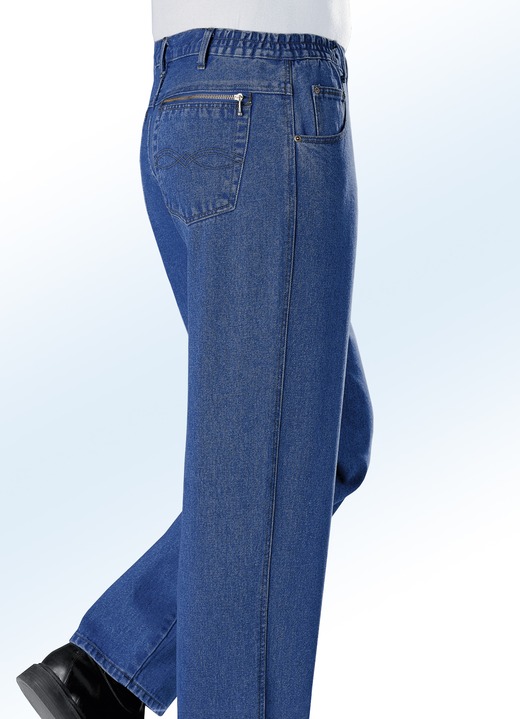 Jeans - Jeans mit Dehnbundeinsätzen in 3 Farben Jeans - Jeans mit Dehnbundeinsätzen in 3 Farben, in Größe 024 bis 062, in Farbe JEANSBLAU