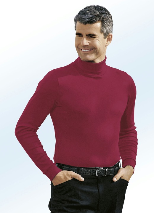 Shirts & Sweatshirts - Tragangenehmer Rolli in 9 Farben, in Größe 046 bis 062, in Farbe WEINROT Ansicht 1