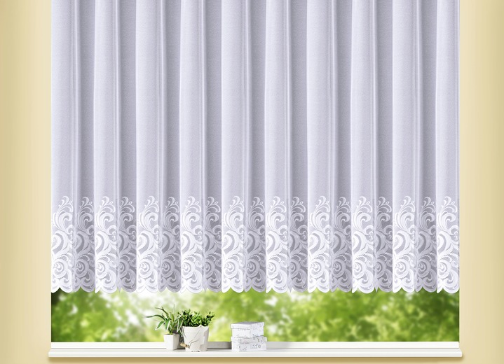 Blumenfenster Store Mit Geradem Abschluss Gardinen Bader