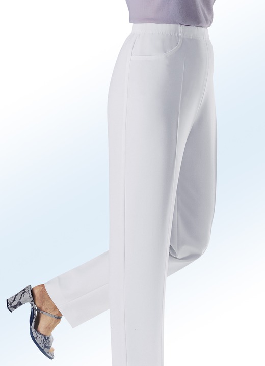 Hosen in Schlupfform - Hose mit praktischen Seitentaschen , in Größe 019 bis 054, in Farbe WEISS Ansicht 1