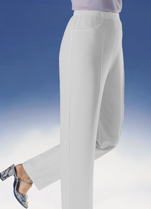 Damenmode - Hose mit praktischen Seitentaschen in 6 Farben, in Größe 019 bis 054, in Farbe DUNKELBRAUN Ansicht 5