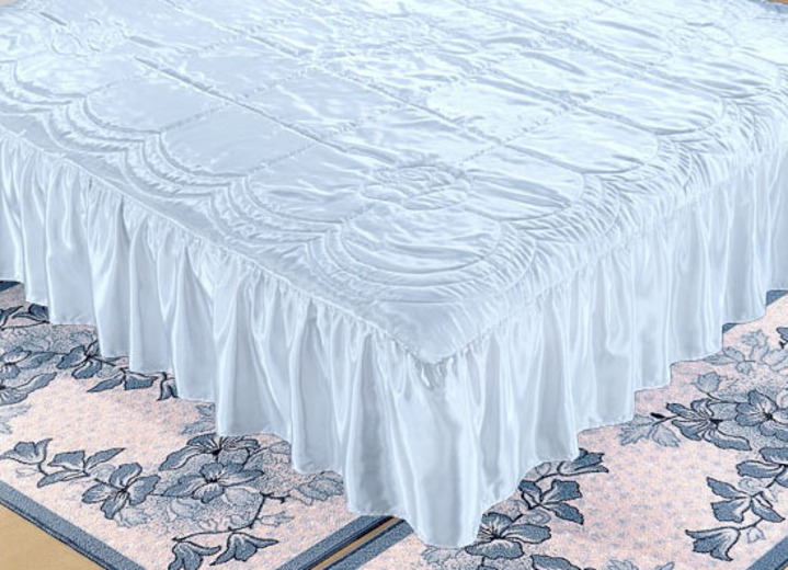 Tagesdecken - Tagesdecke mit Volantabschluss, in Größe 873 (Einzelbett, 140x210 cm, 1 Volant) bis 916 (franz. Bett, 280x250 cm, 3 Volants), in Farbe CREME Ansicht 6