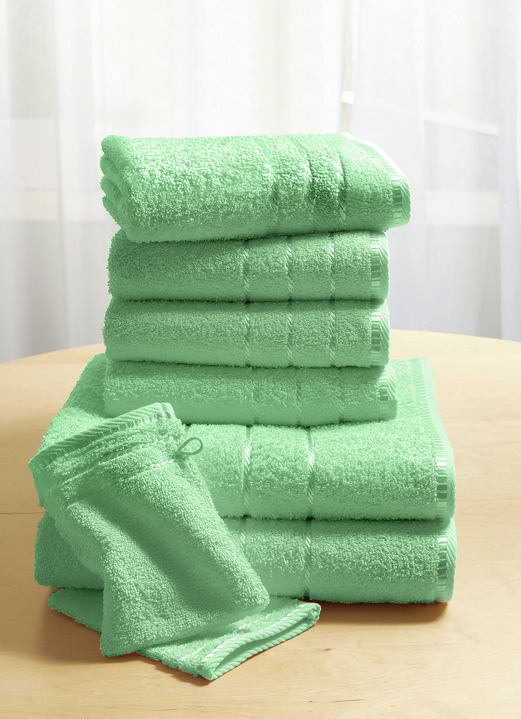 Handtücher - Weiche Walkfrottier-Handtücher aus dichtem Schlingenflor Ansicht 11 Handtücher - Weiche Walkfrottier-Handtücher aus dichtem Schlingenflor, in Größe 200 (2 Handtücher, 50x90 cm) bis 210 (10-teiliges Sparset), in Farbe HELLBLAU Ansicht 11