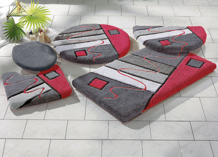 Badgarnituren - Handgearbeitete Badgarnitur in harmonischen Farbtönen, in Größe 100 (Vorleger halbrund, 50/ 80 cm) bis 112 (WC-Deckelbezug, 47/ 50 cm), in Farbe GRÜN Ansicht 2