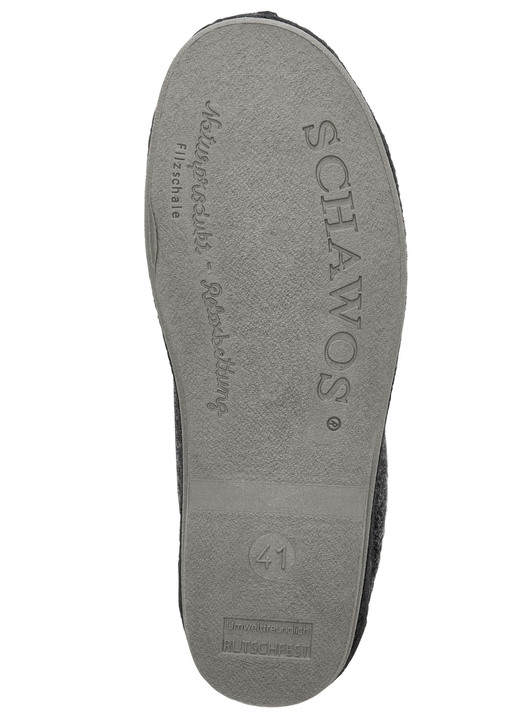 Hausschuhe - Gefütterte Herren-Hausschuhe, mit Schurwolle, in Größe 040 bis 047, in Farbe ANTHRAZIT-SCHWARZ Ansicht 3