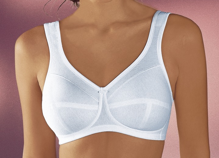 Soft-BH - Anita Entlastungs-BH mit Baumwoll-Pikee, in Größe 075 bis 120, in Cup E, in Farbe WEISS Ansicht 3