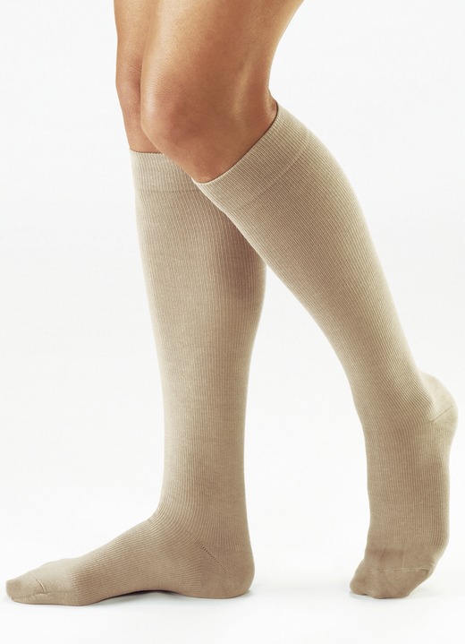 Gesundheitsstrümpfe - 3 Paar Reise-Stützkniestrümpfe, in Größe L (Schuhgrösse 41-43) bis XXL (Schuhgrösse 45-47), in Farbe SCHWARZ Ansicht 2