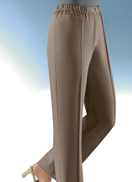 Hosen in Schlupfform - Hose in Schlupfform in 8 Farben, in Größe 019 bis 054, in Farbe MITTELBRAUN Ansicht 1