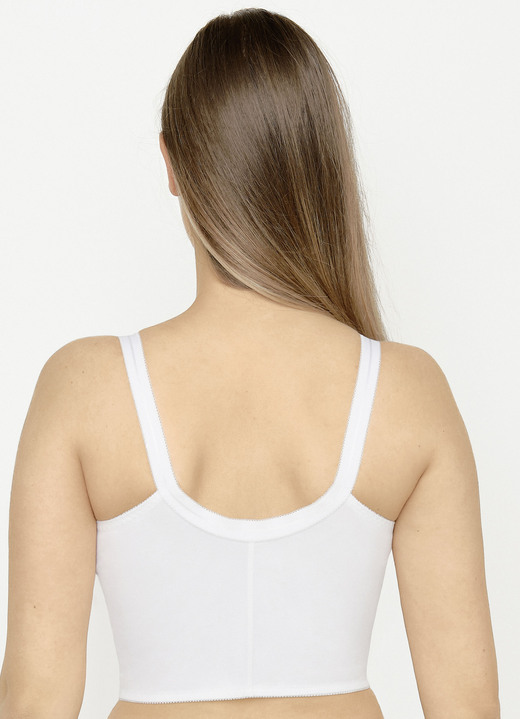 Soft-BH - Susa BH in langer Form, mit Vorderverschluss Ansicht 4 Soft-BH - Susa BH in langer Form, mit Vorderverschluss, in Größe 085 bis 125, in Cup C, in Farbe WEISS Ansicht 4