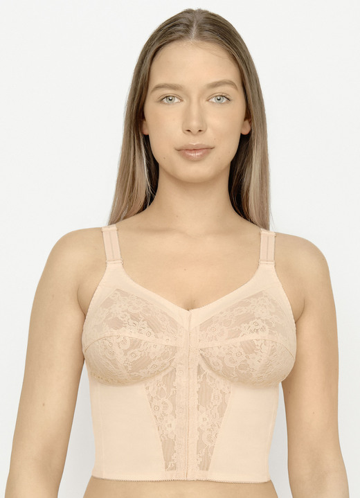 Soft-BH - Susa BH in langer Form, mit Vorderverschluss, in Größe 085 bis 125, in Cup A, in Farbe HAUT Ansicht 1